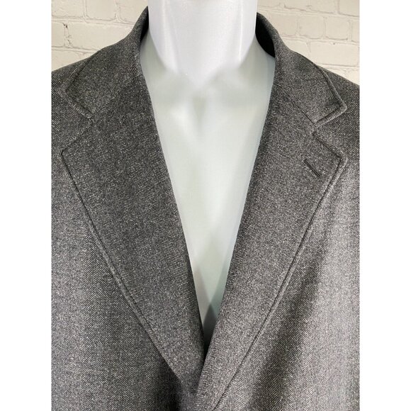 Paul Betenly Lanificio Filarte 100% Wool Gray Herringbone Jacket Coat 46R - Picture 4 of 11